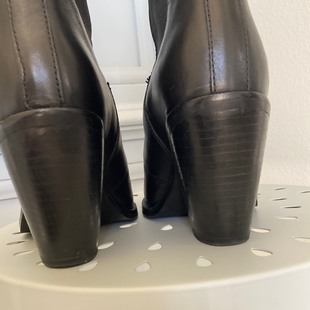 Pepe Jeans London Black Leather Cowboy Western Boot Bootie w Goring size EU 37 - Picture 6 of 17